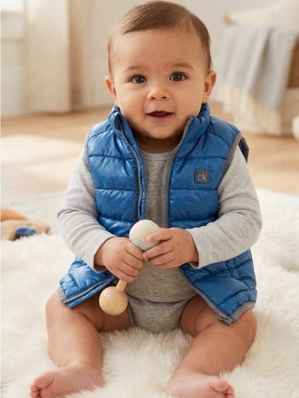 Calvin Klein Toddler 18 Month Blue Puffer Vest - Lightweight Layering